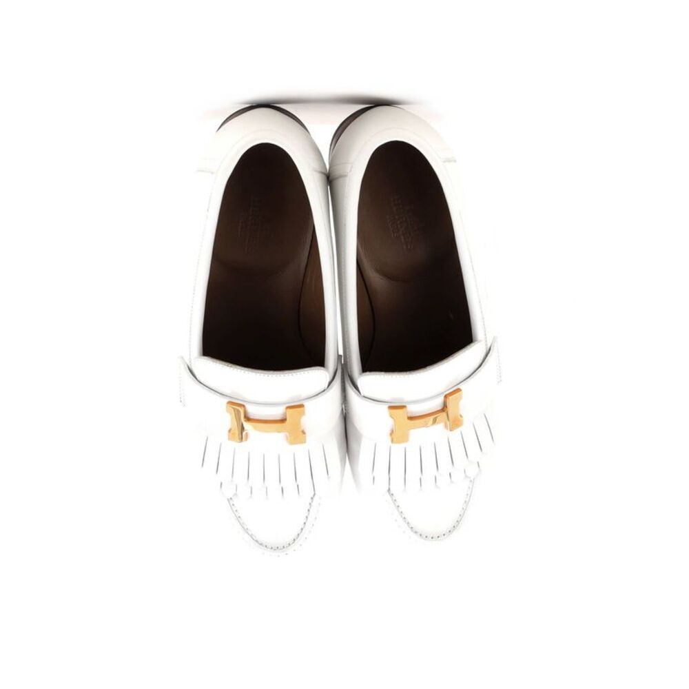 Hermes Women's Royal Loafers Leather White - Picture 2 of 6